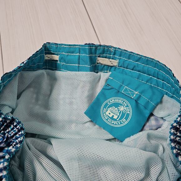 Windward Gingham Plaid Swim Trunks Shorts - Elastic Drawstring - Beach Large - Picture 5 of 5